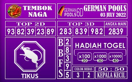 Prediksi Togel German Hari Ini 03 July 2022