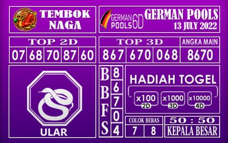 Prediksi Togel German Hari Ini 13 July 2022