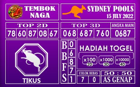 Prediksi Togel Sydney Hari Ini 15 July 2022