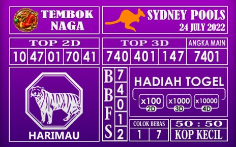 Prediksi Togel Sydney Hari Ini 24 July 2022