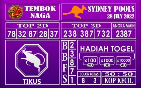 Prediksi Togel Sydney Hari Ini 28 July 2022