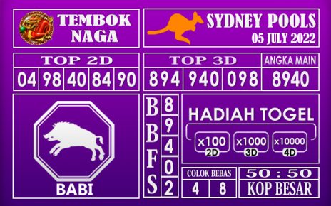 Prediksi Togel Sydney Hari Ini 05 July 2022