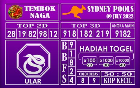 Prediksi Togel Sydney Hari Ini 09 July 2022