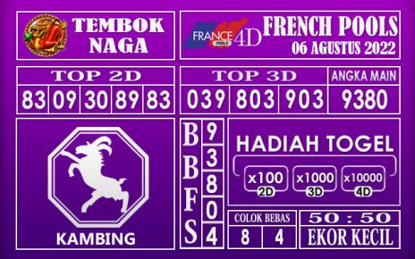 Prediksi Togel French Hari Ini 06 Agustus 2022