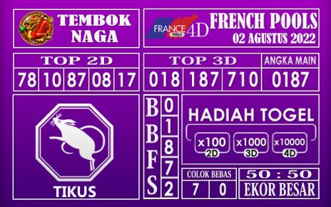 Prediksi Togel French Hari Ini 02 Agustus 2022