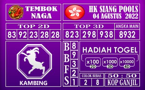 Prediksi Togel hk siang hari ini 04 agustus 2022