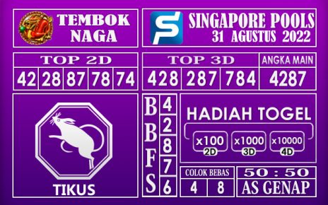 Prediksi togel singapore hari ini 31 Agustus 2022