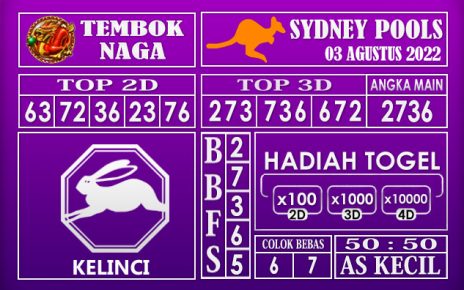 Prediksi Togel Sydney Hari Ini 03 Agustus 2022