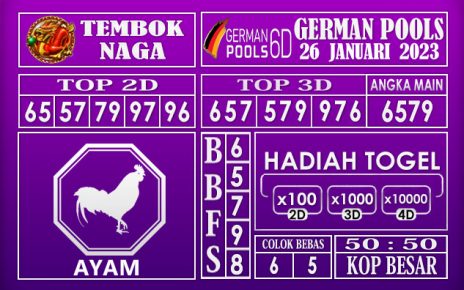 Prediksi Togel german hari ini 26 Januari 2023